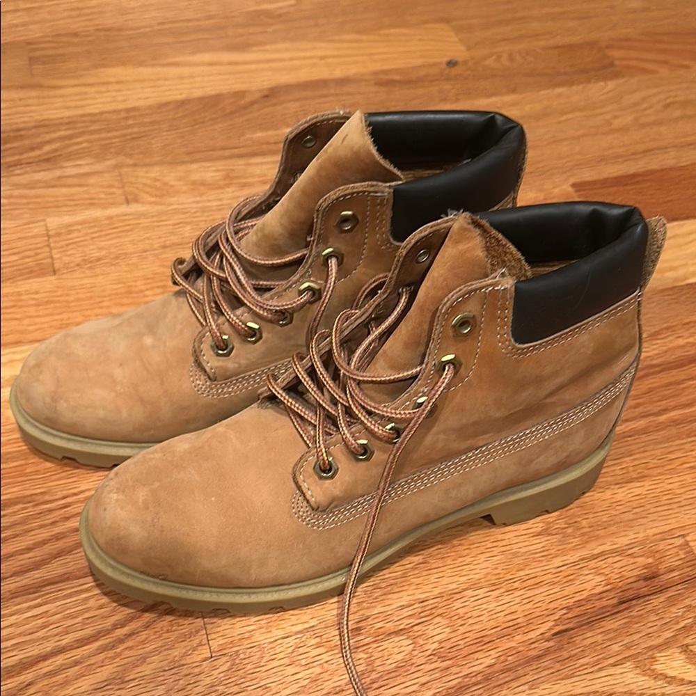 Tan Lace-Up Ankle Boots